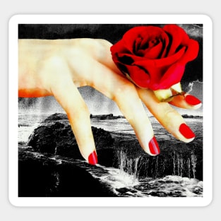 Gothic Rose Red Decor Retro Romance Witch Waterfall Sticker